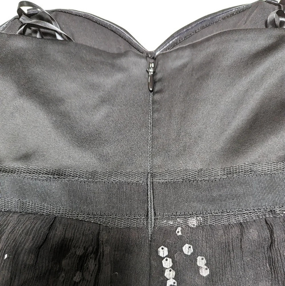 BCBG MAXAZRIA AVA Tier Black Sequin Dress Size 2 - Picture 5 of 10